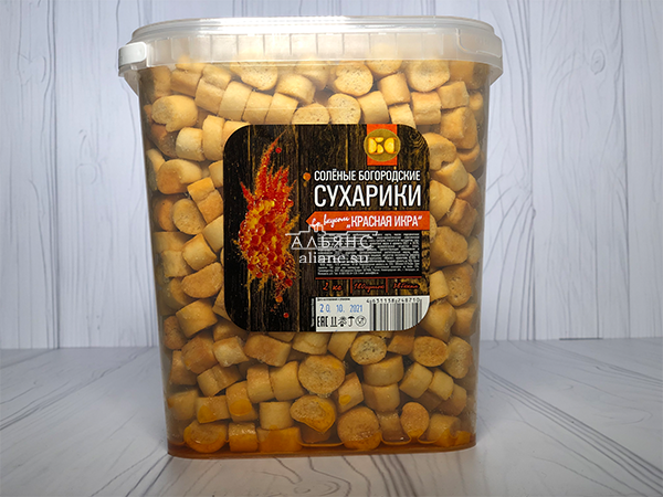 Сухарики с красной икрой в Старой Купавне