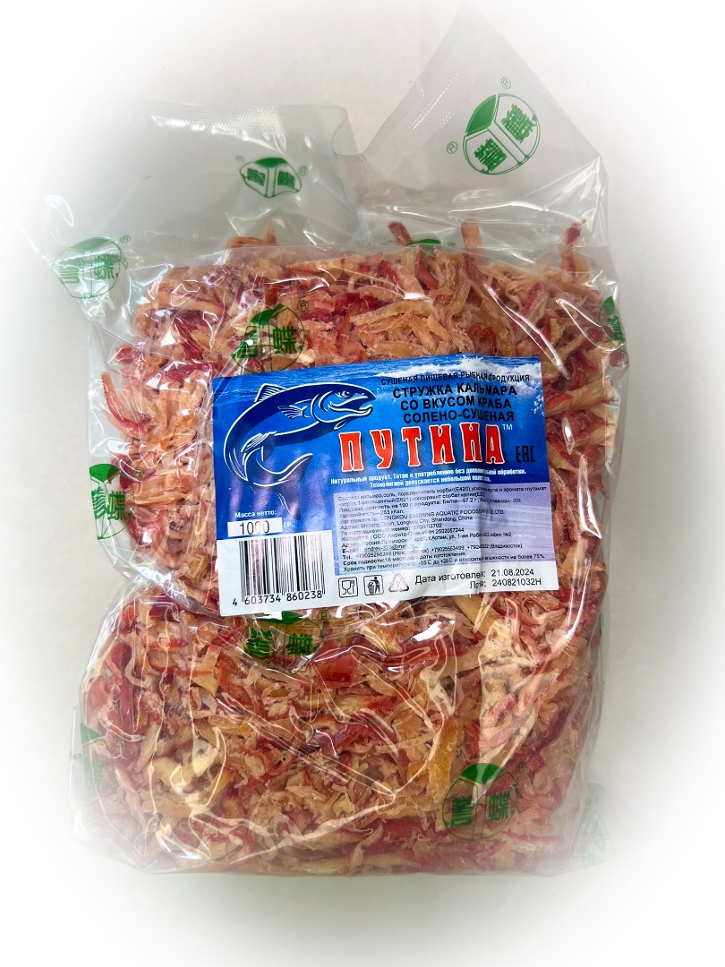 Кальмар стружка со вкусом краба "Розовая" (ПУТИНА) в Старой Купавне