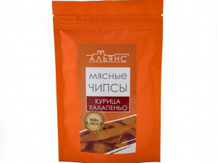 САМУРАЙ соломка с перцем ЧИЛИ (из дикого лосося) 500 гр: Мясо (АЛЬЯНС) вяленое курица с халапеньо (50 гр)